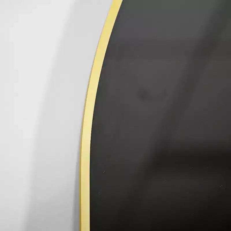 Miroir de cheminée cintré 24 x 36, Noir/Doré-HOMLUX : Cadre métallique, Montage mural, Décoration moderne