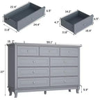 Commode Famapy à 9 Tiroirs Style Classique Poignées Boutons en Métal 5 Pieds de Support