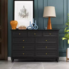 Commode Famapy à 9 Tiroirs Style Classique Poignées Boutons en Métal 5 Pieds de Support