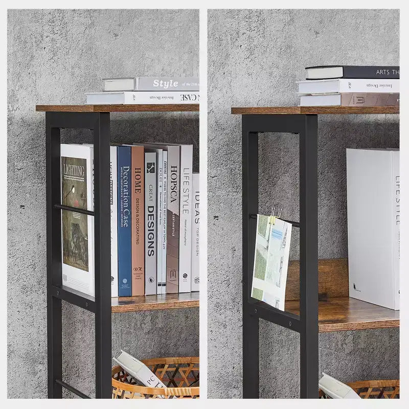 Étagère, étagère cube, console, meuble TV avec 6 cubes de rangement, 33 x 120 x 80 cm, design industriel, marron rustique