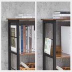 Étagère, étagère cube, console, meuble TV avec 6 cubes de rangement, 33 x 120 x 80 cm, design industriel, marron rustique