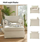 Fauteuil Nat déhoussable avec pouf | HULALA HOME