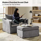 Fauteuil Nat déhoussable avec pouf | HULALA HOME