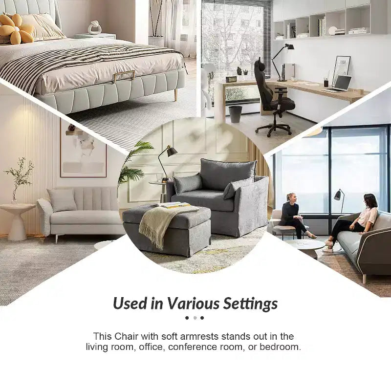 Fauteuil Nat déhoussable avec pouf | HULALA HOME