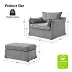 Fauteuil Nat déhoussable avec pouf | HULALA HOME