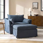 Fauteuil Nat déhoussable avec pouf | HULALA HOME