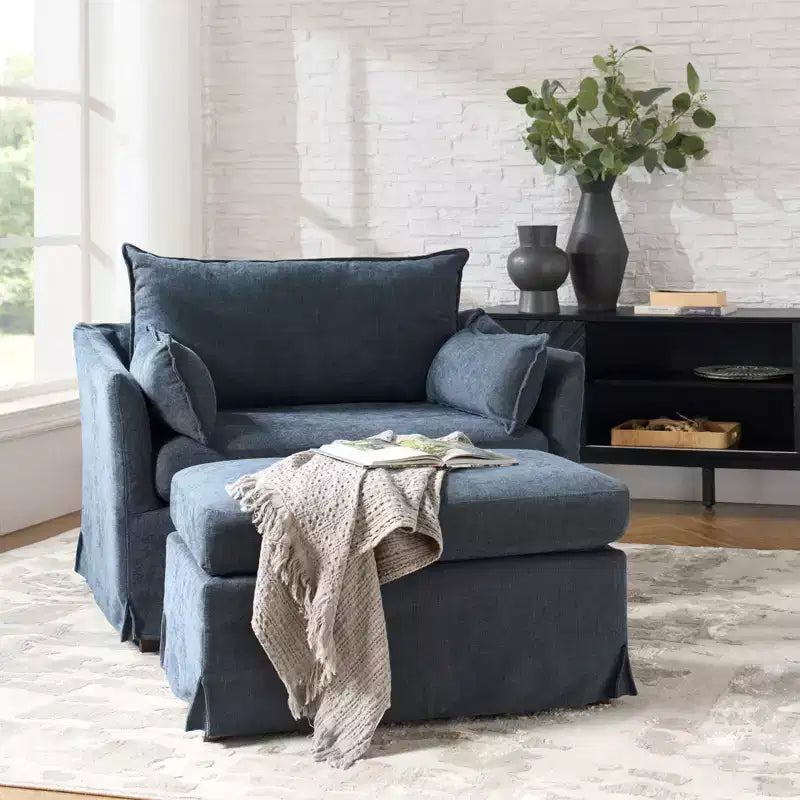 Fauteuil Nat déhoussable avec pouf | HULALA HOME