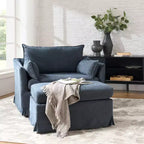 Fauteuil Nat déhoussable avec pouf | HULALA HOME