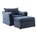 Nat Slipcovered Armchair with Ottoman | HULALA HOME