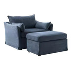 Nat Slipcovered Armchair with Ottoman | HULALA HOME