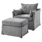 Fauteuil Nat déhoussable avec pouf | HULALA HOME