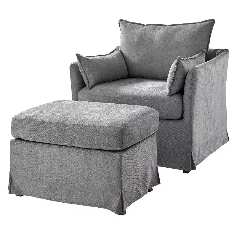 Fauteuil Nat déhoussable avec pouf | HULALA HOME