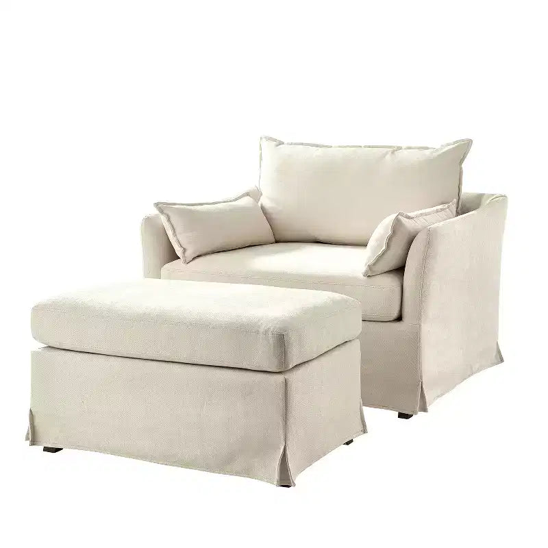 Fauteuil Nat déhoussable avec pouf | HULALA HOME