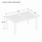 Ensemble repas d'extérieur 4 pièces en teck Paxton de Cambridge Casual