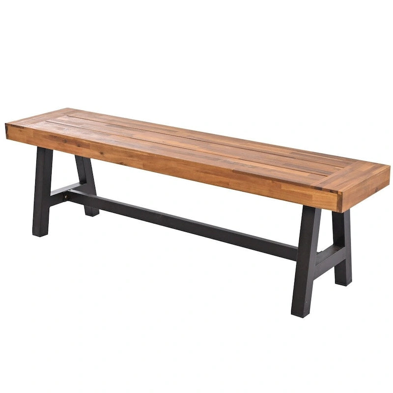 Ensemble de salle à manger d'extérieur en bois pour 7-8 personnes avec coussins amovibles et table