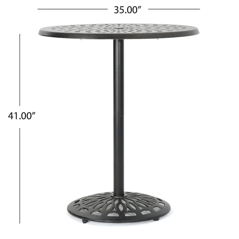 Table de bar ronde 35 en fonte d'aluminium