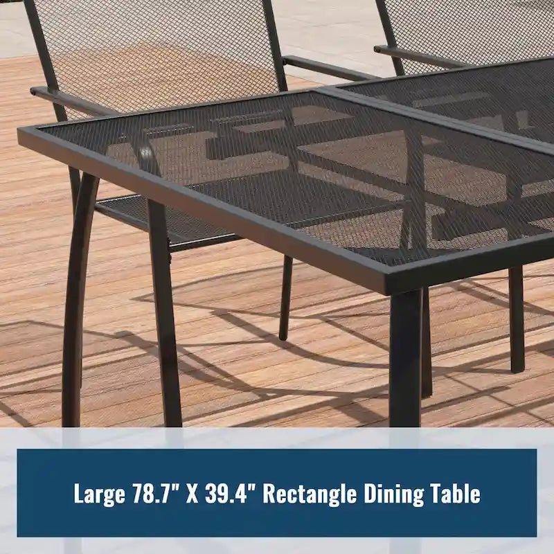 Ensemble de salle à manger 9 pièces avec table et chaises en maille pour patio