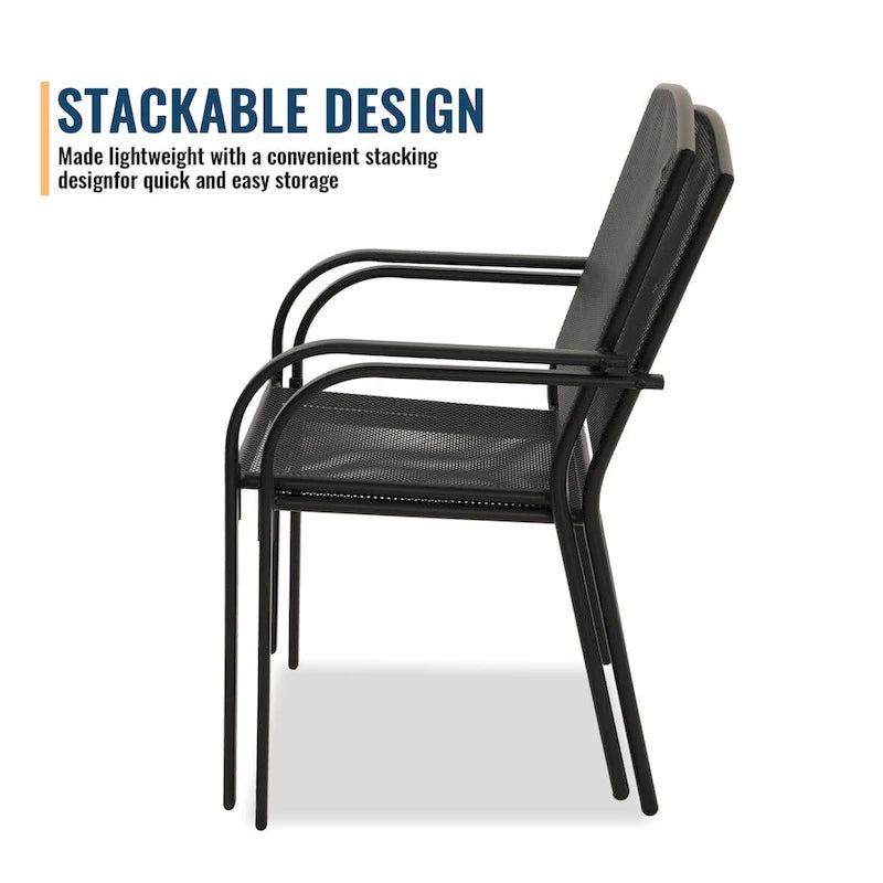 Ensemble de salle à manger 9 pièces avec table et chaises en maille pour patio