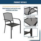Ensemble de salle à manger 9 pièces avec table et chaises en maille pour patio