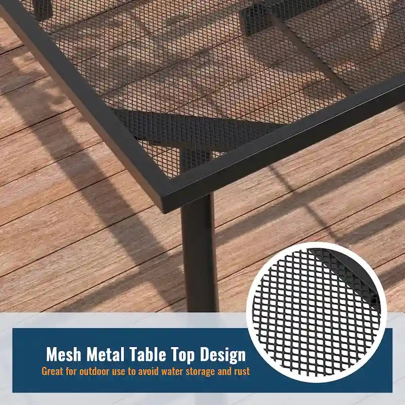 Ensemble de salle à manger 9 pièces avec table et chaises en maille pour patio