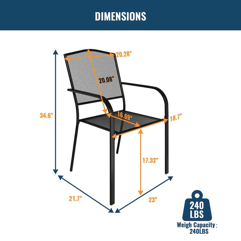 Ensemble de salle à manger 9 pièces avec table et chaises en maille pour patio