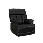 Fauteuil inclinable électrique en cuir véritable noir Zéro gravité Double motorisation Têtière réglable Repose-pieds extensible