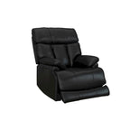 Fauteuil inclinable électrique en cuir véritable noir Zéro gravité Double motorisation Têtière réglable Repose-pieds extensible