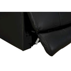 Fauteuil inclinable électrique en cuir véritable noir Zéro gravité Double motorisation Têtière réglable Repose-pieds extensible