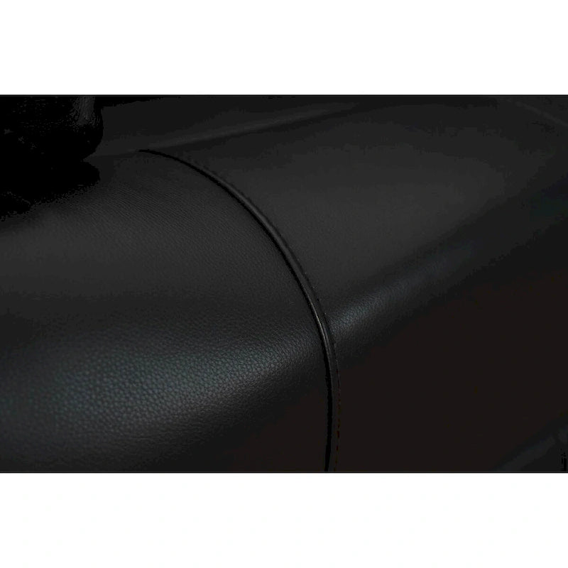 Fauteuil inclinable électrique en cuir véritable noir Zéro gravité Double motorisation Têtière réglable Repose-pieds extensible