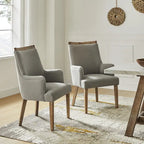 Ensemble de 2 chaises de salle à manger en bois massif rembourrées de style rustique