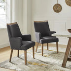 Ensemble de 2 chaises de salle à manger en bois massif rembourrées de style rustique