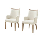 Ensemble de 2 chaises de salle à manger en bois massif rembourrées de style rustique