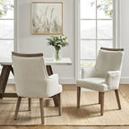 Ensemble de 2 chaises de salle à manger en bois massif rembourrées de style rustique