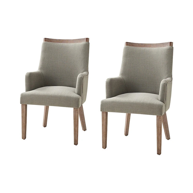 Ensemble de 2 chaises de salle à manger en bois massif rembourrées de style rustique
