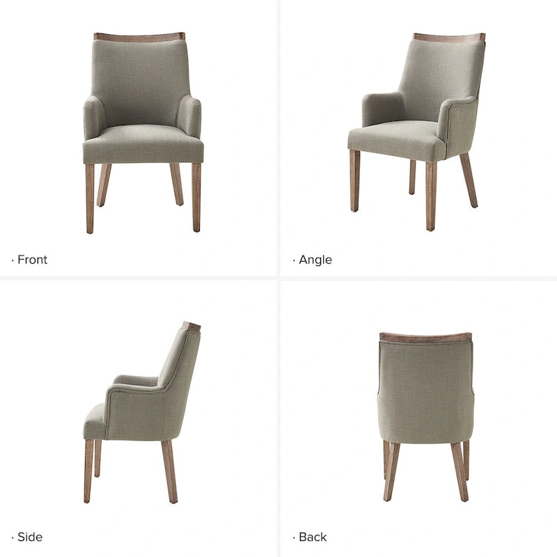 Ensemble de 2 chaises de salle à manger en bois massif rembourrées de style rustique