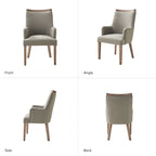 Ensemble de 2 chaises de salle à manger en bois massif rembourrées de style rustique