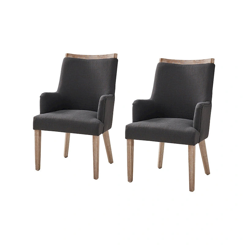 Ensemble de 2 chaises de salle à manger en bois massif rembourrées de style rustique