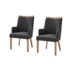 Ensemble de 2 chaises de salle à manger en bois massif rembourrées de style rustique