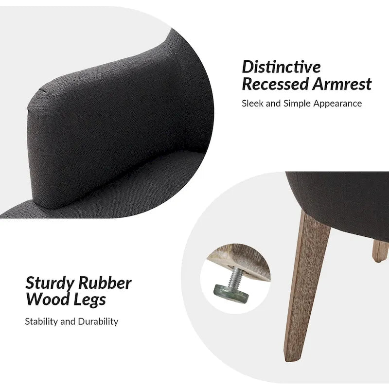 Ensemble de 2 chaises de salle à manger en bois massif rembourrées de style rustique