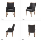 Ensemble de 2 chaises de salle à manger en bois massif rembourrées de style rustique