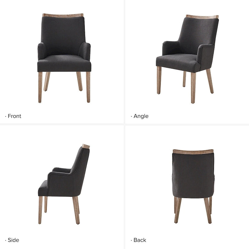 Ensemble de 2 chaises de salle à manger en bois massif rembourrées de style rustique