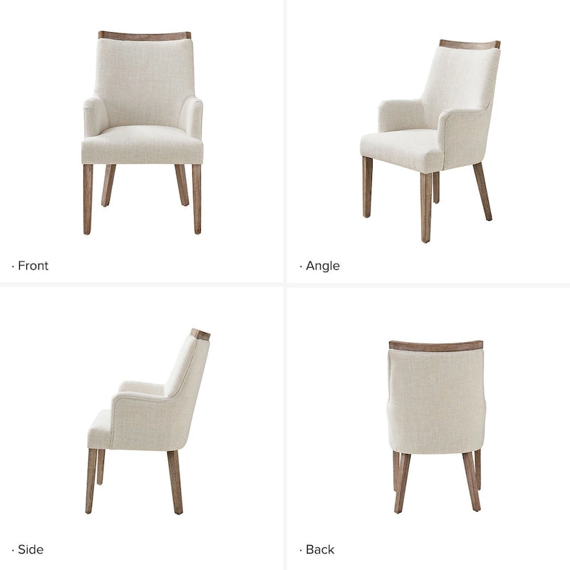 Ensemble de 2 chaises de salle à manger en bois massif rembourrées de style rustique