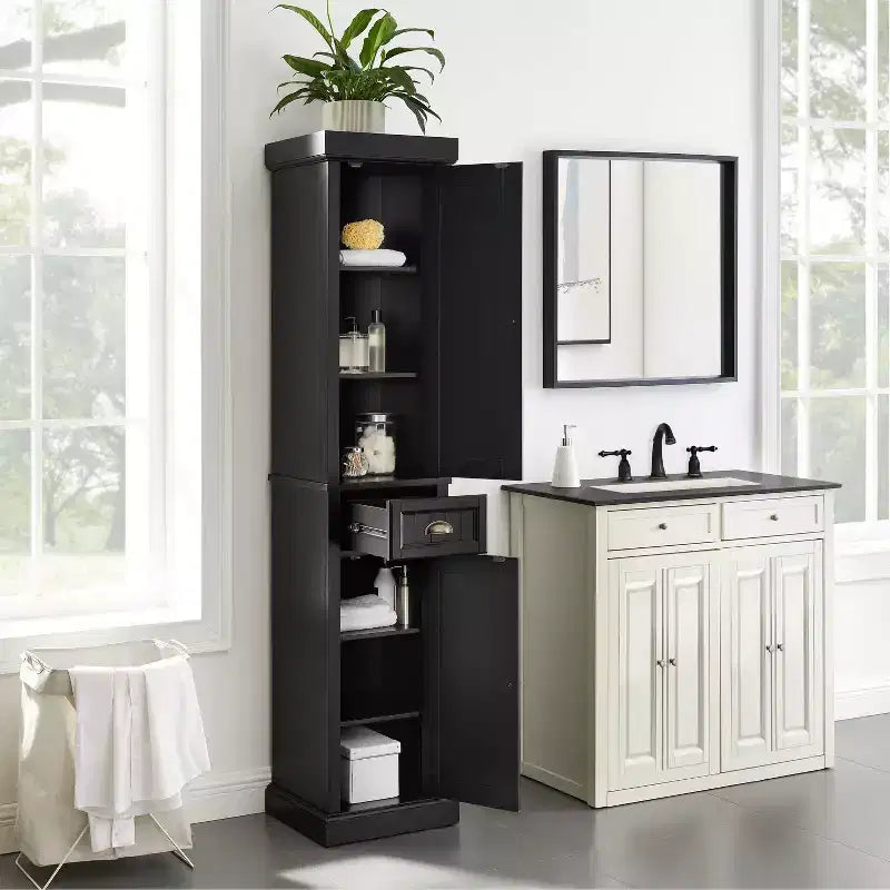 Meuble de rangement haut en lin Crosley Seaside