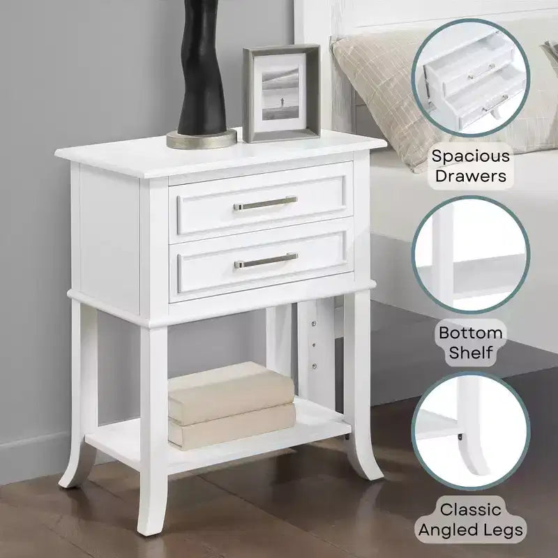 Table d'appoint à 2 tiroirs et étagère Breighton Home Sydney