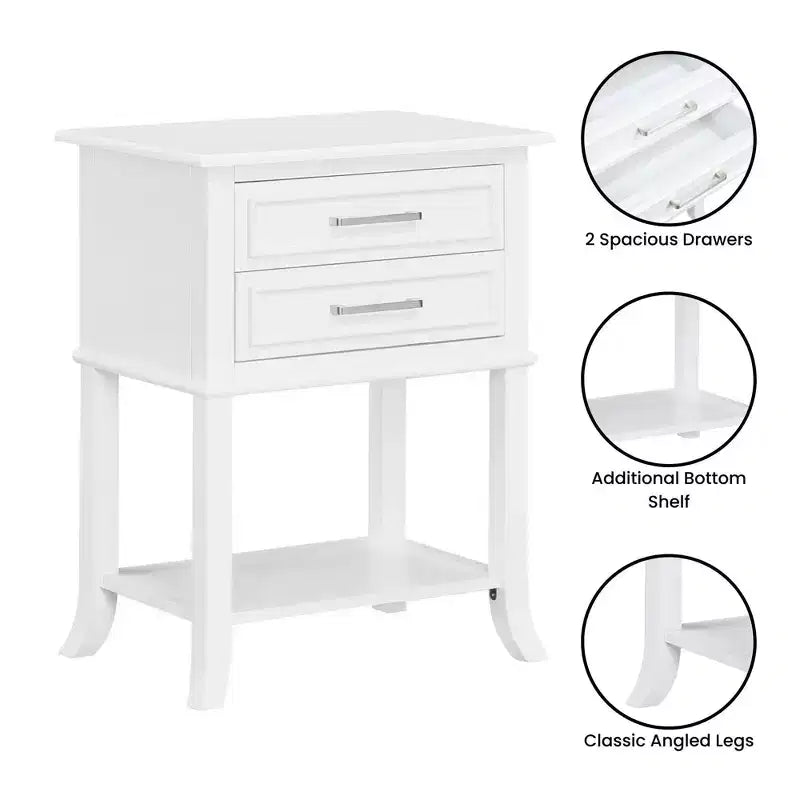 Table d'appoint à 2 tiroirs et étagère Breighton Home Sydney