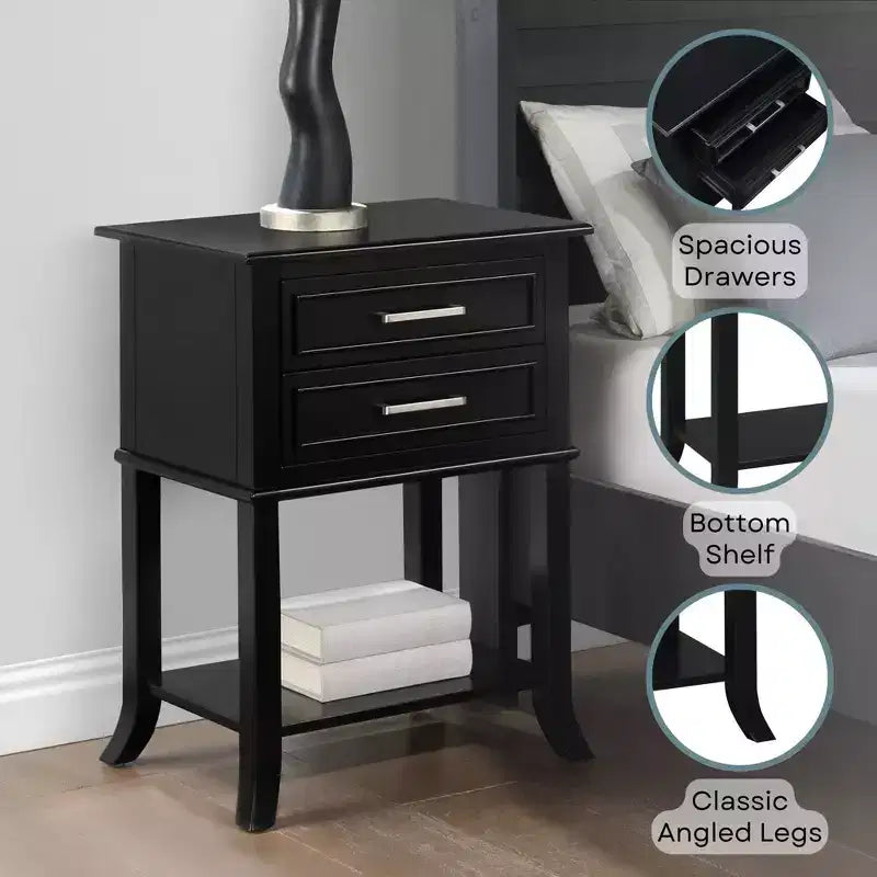 Table d'appoint à 2 tiroirs et étagère Breighton Home Sydney