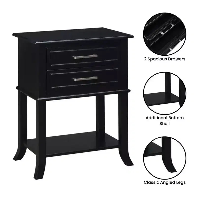 Table d'appoint à 2 tiroirs et étagère Breighton Home Sydney