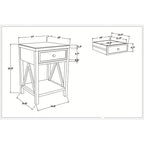 Table d'appoint traditionnelle en bois auburn 27,7 po avec tiroir East at Main