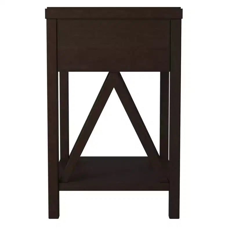 Table d'appoint traditionnelle en bois auburn 27,7 po avec tiroir East at Main
