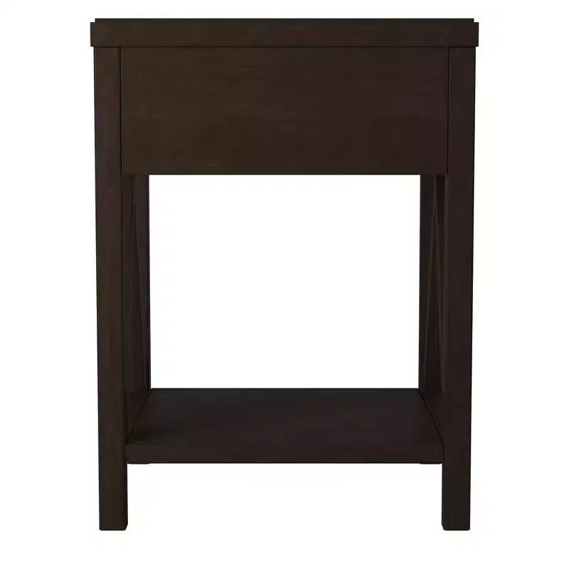 Table d'appoint traditionnelle en bois auburn 27,7 po avec tiroir East at Main